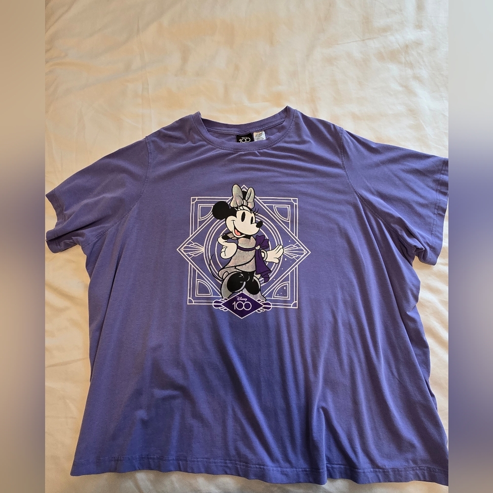 Disney Minnie Mouse Plus Size Purple Graphic T-Shirt